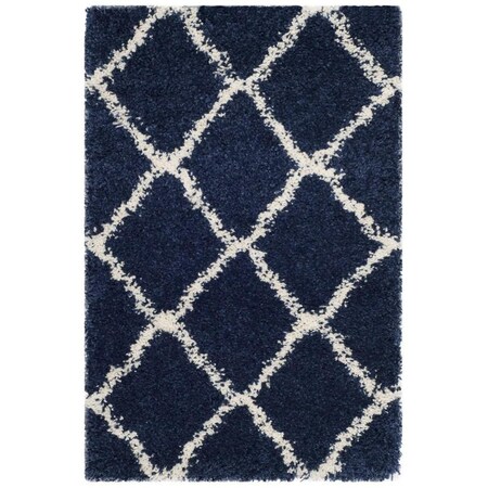 Safavieh 2 x 3 ft. SGH-Hudson Power Loomed Accent Shag RugNavy & Ivory SGH283C-2